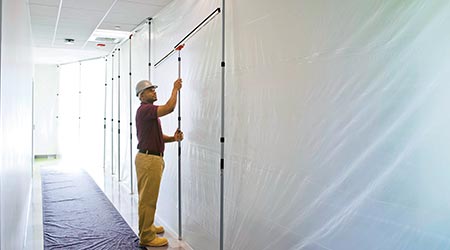 Dust-Barrier System Creates Seal for Ceilings, Floors and Walls: ZipWall